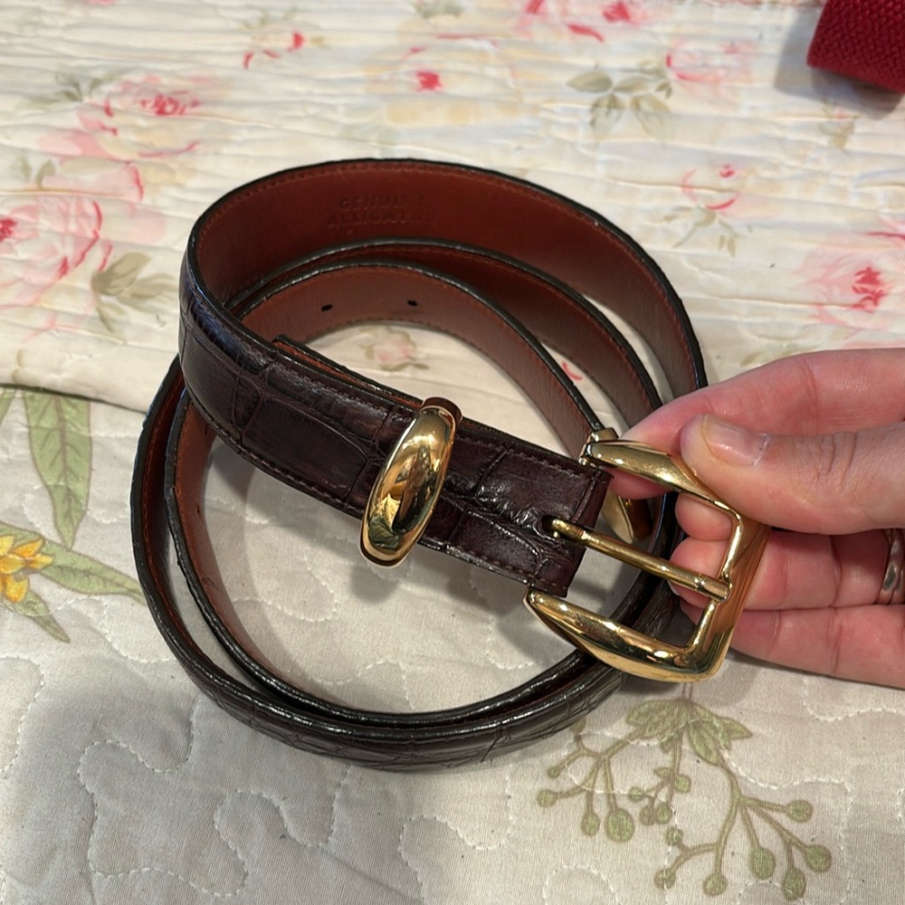 Alligator belt USA made 38 dark brown